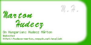 marton hudecz business card