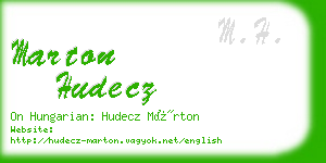 marton hudecz business card